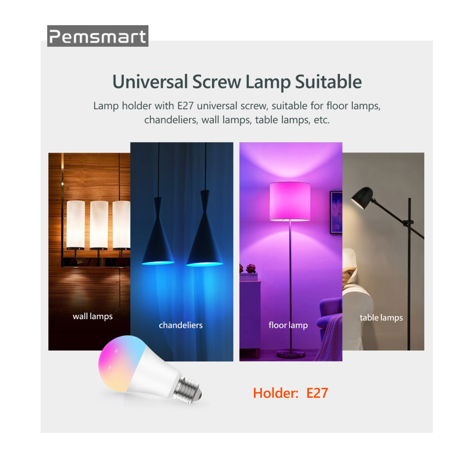 Pemsmart ZigBee Smart LED Light Bulb Energy Efficient E27 Dimmable RGB White Color Lamp 806Lm 9W 90-250V - Image 8