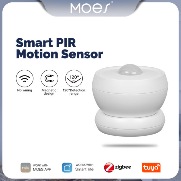 Zigbee Smart PIR Sensor Human Body Infrared Motion Detector With Magnetic Base