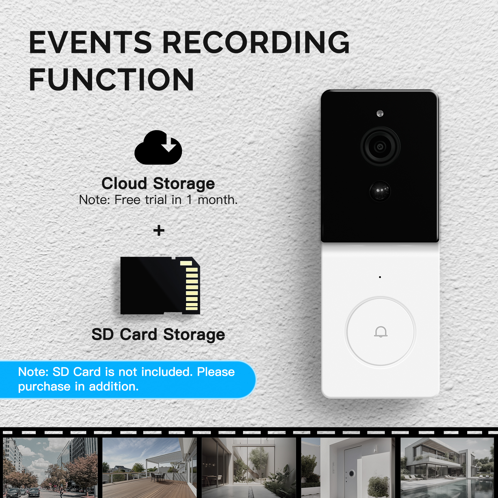 Pemsmart Tuya Smart WiFi Video Doorbell Camera, 1080p HD Wireless Doorbell with 5000mAh Battery, PIR Motion Detection, Alexa Compatible, IP65 Waterproof, Night Vision & Two-Way Talk - Image 7