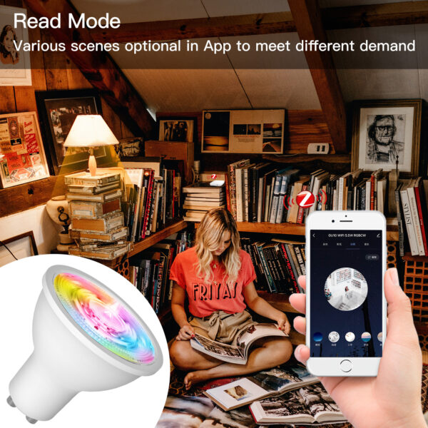 ZigBee GU10 Smart Sync Full Color LED Dimmable Party Light Bulbs RGBCCT 2200-6500K C+W 5W - Image 4