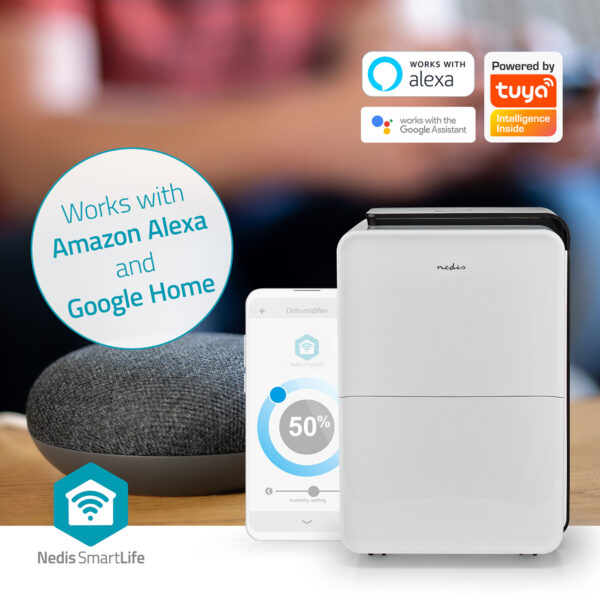 Nedis SmartLife Dehumidifier | Wi-Fi | 30 l/Day | Dehumidification / Continuous / Max+ / Dry laundry / Ventilation | Android / IOS | Adjustable hygrostat | 210 m2/h - Image 7
