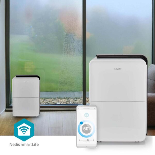Nedis SmartLife Dehumidifier | Wi-Fi | 30 l/Day | Dehumidification / Continuous / Max+ / Dry laundry / Ventilation | Android / IOS | Adjustable hygrostat | 210 m2/h - Image 6