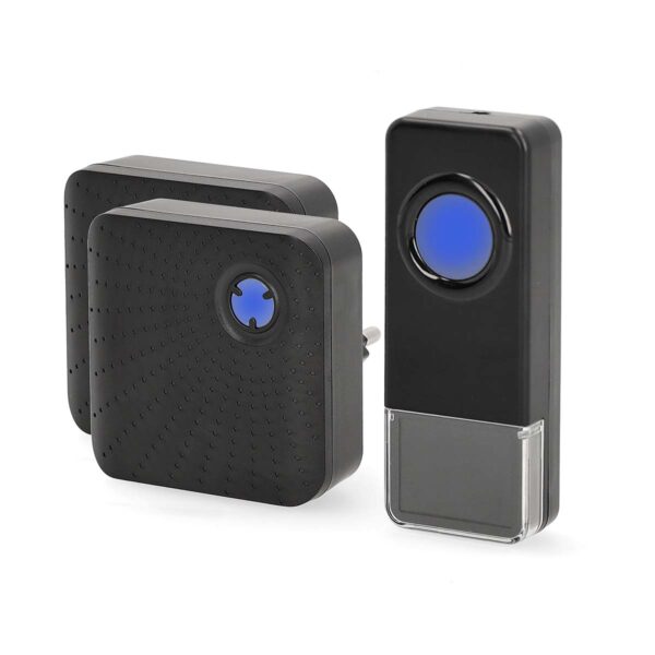 Nedis Wireless Doorbell Set | Mains Powered | 100 - 240 V AC 50/60 Hz | 1x 23A 12V | Volume: 110 dB | Signal range: 150 m | IP55 | Adjustable volume | 58 Melodies | 2 Receivers | Black - Image 5