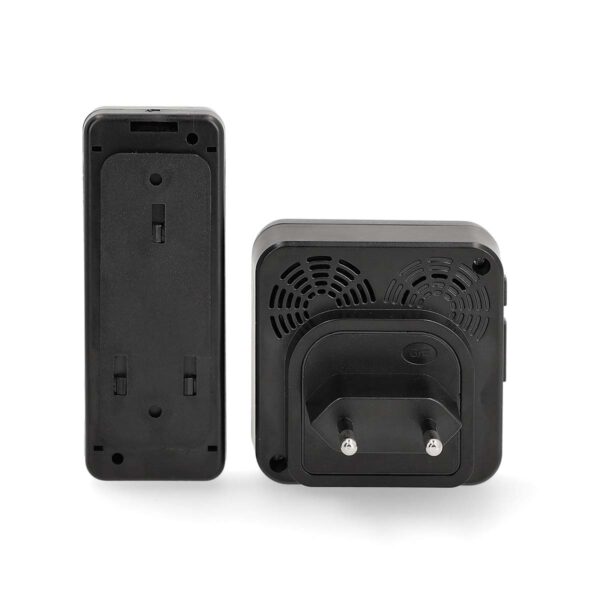 Nedis Wireless Doorbell Set | Mains Powered | 100 - 240 V AC 50/60 Hz | 1x 23A 12V | Volume: 110 dB | Signal range: 150 m | IP55 | Adjustable volume | 58 Melodies | 1 Receiver | Black - Image 4