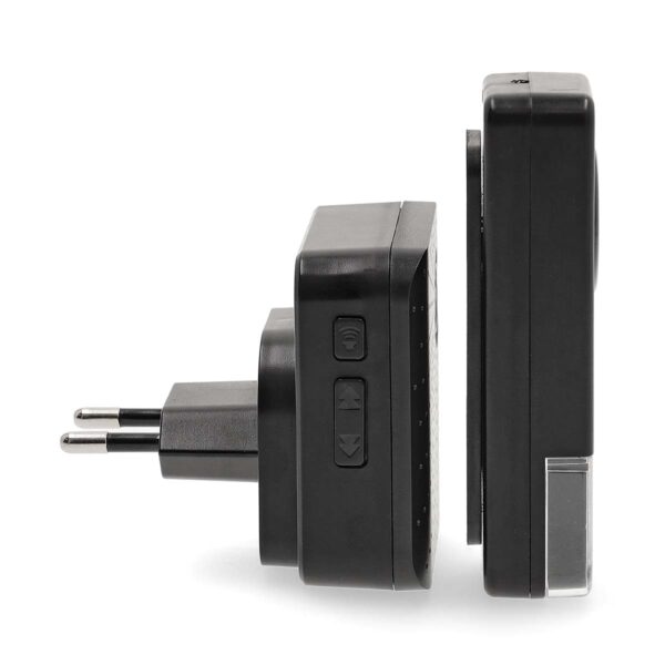 Nedis Wireless Doorbell Set | Mains Powered | 100 - 240 V AC 50/60 Hz | 1x 23A 12V | Volume: 110 dB | Signal range: 150 m | IP55 | Adjustable volume | 58 Melodies | 1 Receiver | Black - Image 5