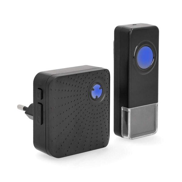 Nedis Wireless Doorbell Set | Mains Powered | 100 - 240 V AC 50/60 Hz | 1x 23A 12V | Volume: 110 dB | Signal range: 150 m | IP55 | Adjustable volume | 58 Melodies | 1 Receiver | Black - Image 7