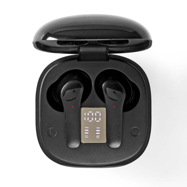 Nedis Fully Wireless Earphones | Bluetooth?? | Maximum battery play time: 5 hrs | Touch Control | Charging case | Built-in microphone | Voice control support | Noise canceling | Black - Image 3