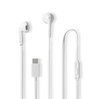 Nedis Wired Earphones | USB-Cƒ?› | Cable length: 1.20 m | Built-in microphone | Volume control | White