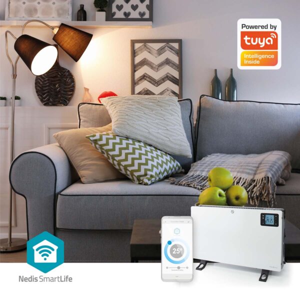 Nedis SmartLife Convection Heater | Wi-Fi | 200mm0 W | 3 Heat Settings | LCD | 5 - 37 ?øC | Adjustable thermostat | White - Image 9