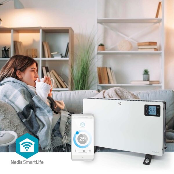 Nedis SmartLife Convection Heater | Wi-Fi | 200mm0 W | 3 Heat Settings | LCD | 5 - 37 ?øC | Adjustable thermostat | White - Image 7