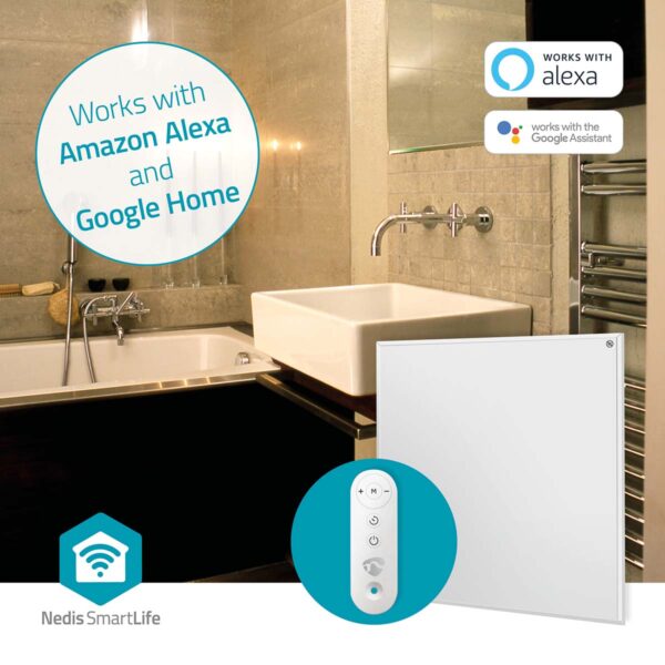 Nedis SmartLife Infrared Heating Panel | 350 W | 1 Heat Setting | Adjustable thermostat | Remote control | IP44 | White - Image 9