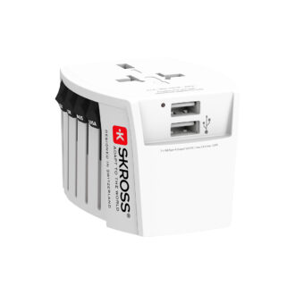Skross Travel Adapter MUV USB (2xA) Compact 2-pole world travel adapter with 2 integrated USB ports