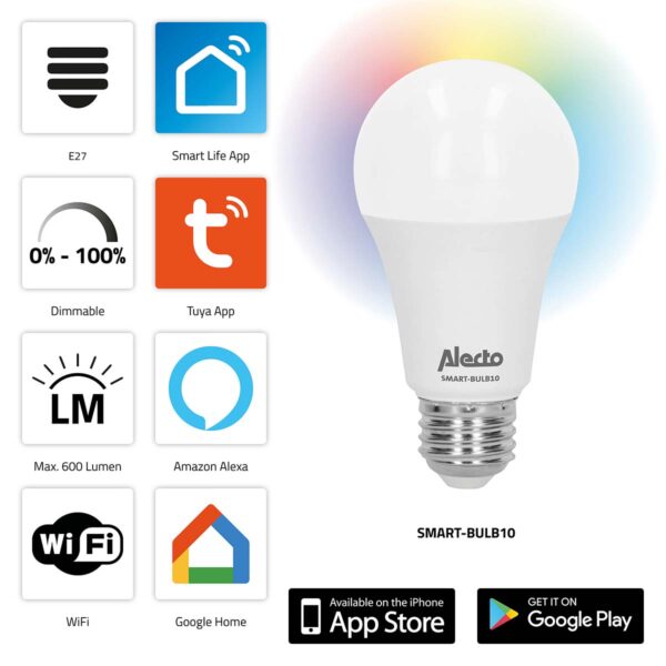Alecto SMART-BULB10 Smart LED colour lamp with Wi-Fi