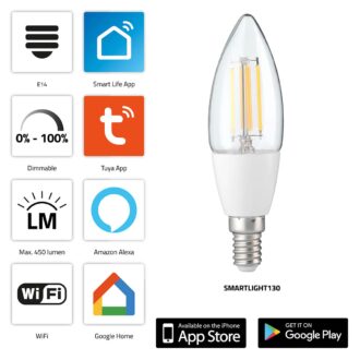 Alecto SMARTLIGHT130 Smart filament LED lamp with Wi-Fi