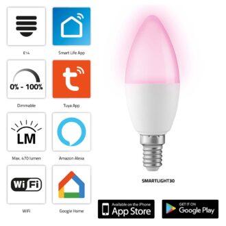 Alecto SMARTLIGHT30 Smart LED colour lamp with Wi-Fi