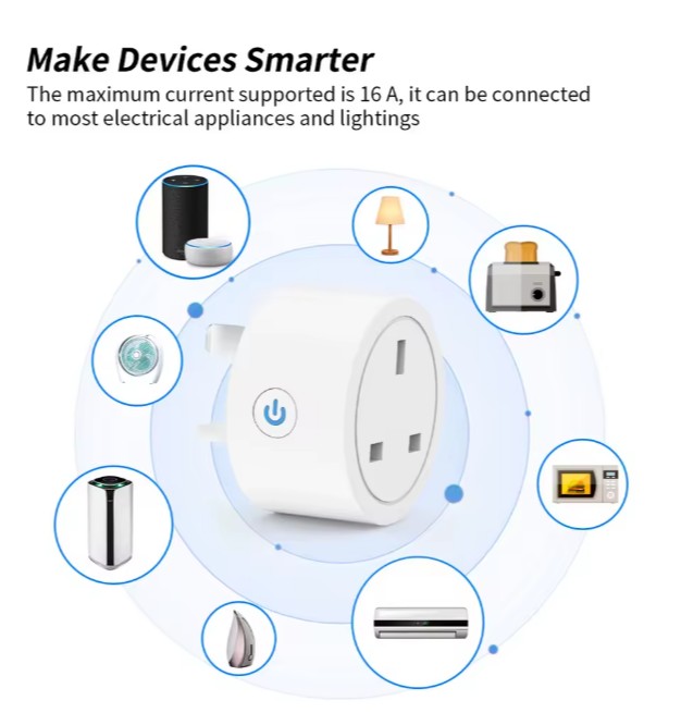 Pemsmart Wifi ZigBee Tuya Socket Power Plug 16A Smart APP Wireless Socket Outlet Functional Energy Monitor Timer Alexa Google UK