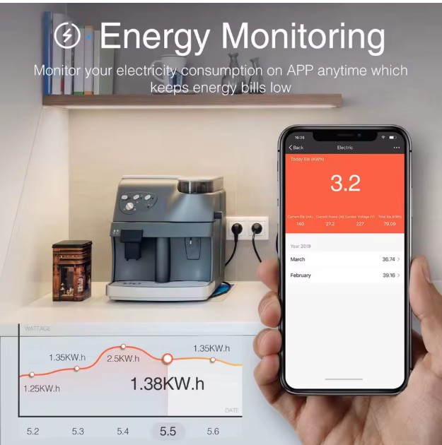 Pemsmart Wifi ZigBee Tuya Socket Power Plug 16A Smart APP Wireless Socket Outlet Functional Energy Monitor Timer Alexa Google UK - Image 9