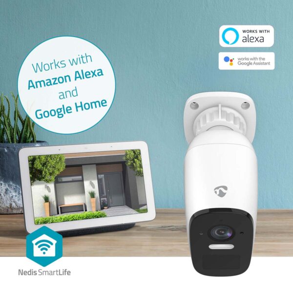 Nedis SmartLife Outdoor Camera | Wi-Fi | Spotlight | 4MP Quad HD 1440p / 2560x1440 | IP66 | Max. battery life: 10 Months | Cloud Storage (optional) / microSD (not included) | 5 V DC | With motion sensor | Night vision | White - Image 8