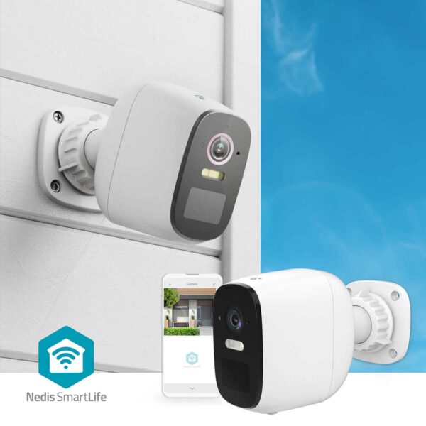 Nedis SmartLife Outdoor Camera | Wi-Fi | Spotlight | 4MP Quad HD 1440p / 2560x1440 | IP66 | Max. battery life: 10 Months | Cloud Storage (optional) / microSD (not included) | 5 V DC | With motion sensor | Night vision | White - Image 7