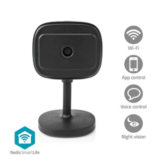 Nedis SmartLife Indoor Camera | Wi-Fi | Full HD 1080p | Cloud Storage (optional) / microSD (not included) / Onvif | With motion sensor | Night vision | Black
