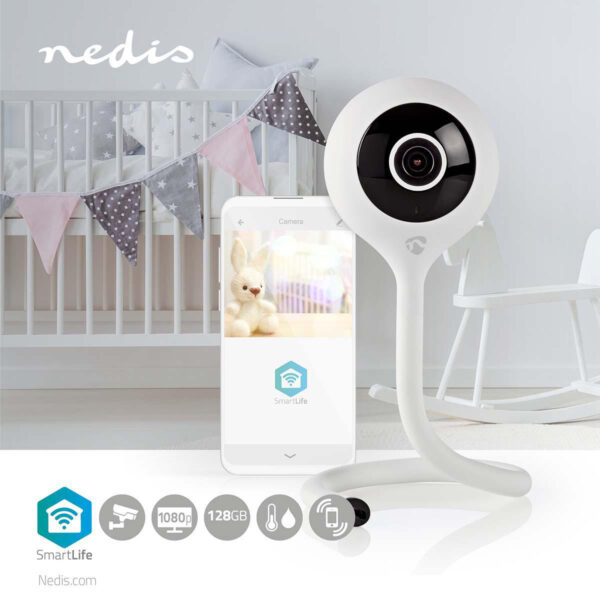 Nedis SmartLife Indoor Camera | Wi-Fi | Full HD 1080p | Cloud Storage (optional) / microSD (not included) | With motion sensor | Night vision | White - Image 8