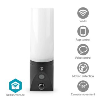 Nedis SmartLife Outdoor Camera | Wi-Fi | Ambient light | Full HD 1080p | IP65 | Cloud Storage (optional) / microSD (not included) / Onvif | 100 - 240 V AC | With motion sensor | Night vision | Black