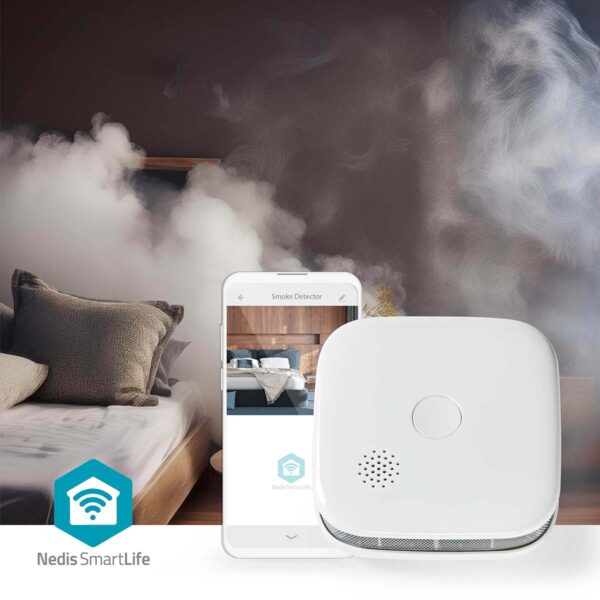 Nedis SmartLife Smoke Detector | Wi-Fi | Battery Powered | Sensor life cycle: 10 year | EN 14604 | Max. battery life: 24 Months | 85 dB | White | 1 pcs - Image 6