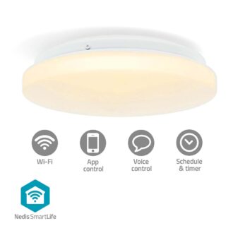 Nedis SmartLife Ceiling Light | Wi-Fi | RGB / Warm to Cool White | Round | Diameter: 260 mm | 1820 lm | 2700 - 6500 K | IP44 | Energy class: F | Androidƒ?› / IOS