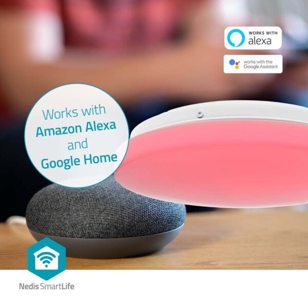 Nedis SmartLife Ceiling Light | Wi-Fi | RGB / Warm to Cool White | Round | Diameter: 260 mm | 1820 lm | 2700 - 6500 K | IP44 | Energy class: F | Androidƒ?› / IOS - Image 6