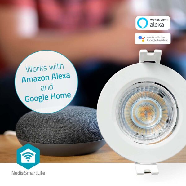 Nedis SmartLife Ceiling Light | Wi-Fi | Warm to Cool White | Round | Diameter: 52 mm | 68 - 74 mm | 360 lm | 2700 - 6500 K | IP20 | Energy class: F | Androidƒ?› / IOS - Image 7