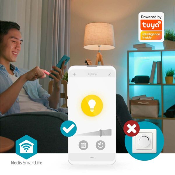 Nedis SmartLife Ceiling Light | Wi-Fi | Warm to Cool White | Round | Diameter: 52 mm | 68 - 74 mm | 360 lm | 2700 - 6500 K | IP20 | Energy class: F | Androidƒ?› / IOS - Image 8