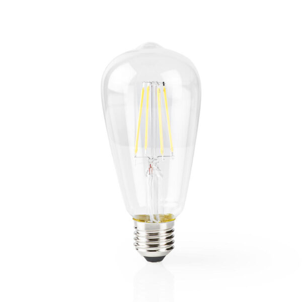 Nedis SmartLife LED Filament Bulb | Wi-Fi | E27 | 500 lm | 5 W | Warm White | 2700 K | Glass | Androidƒ?› / IOS | ST64 | 1 pcs - Image 2
