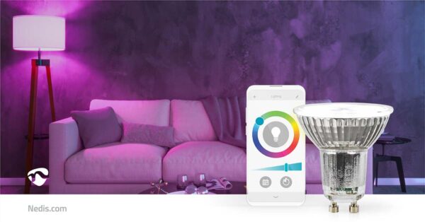Nedis SmartLife LED Spot | Wi-Fi | GU10 | 345 lm | 5 W | RGB / Warm to Cool White | 2700 - 6500 K | Energy class: G | Androidƒ?› / IOS | PAR16 | 1 pcs - Image 9
