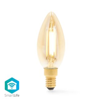 Nedis SmartLife LED Filament Bulb | Wi-Fi | E14 | 470 lm | 4.9 W | Warm White | 1800 - 3000 K | Glass | Androidƒ?› / IOS | Candle | 1 pcs