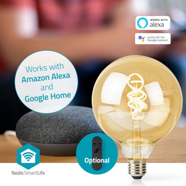 Nedis SmartLife LED Filament Bulb | Wi-Fi | E27 | 360 lm | 4.9 W | Warm to Cool White | 1800 - 6500 K | Glass | Androidƒ?› / IOS | Globe | 1 pcs - Image 5