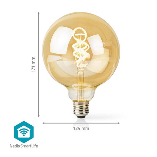 Nedis SmartLife LED Filament Bulb | Wi-Fi | E27 | 360 lm | 4.9 W | Warm to Cool White | 1800 - 6500 K | Glass | Androidƒ?› / IOS | Globe | 1 pcs - Image 9