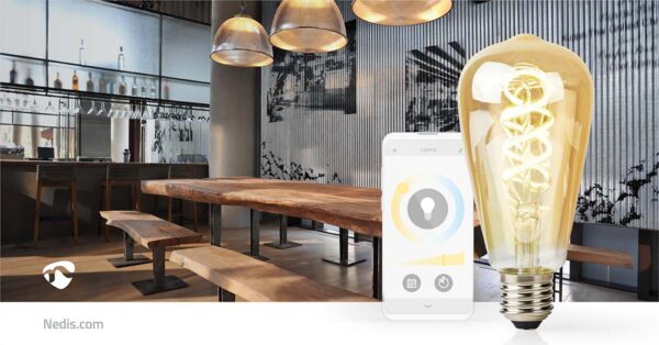 Nedis SmartLife LED Filament Bulb | Wi-Fi | E27 | 360 lm | 4.9 W | Warm to Cool White | 1800 - 6500 K | Glass | Androidƒ?› / IOS | ST64 | 1 pcs - Image 7