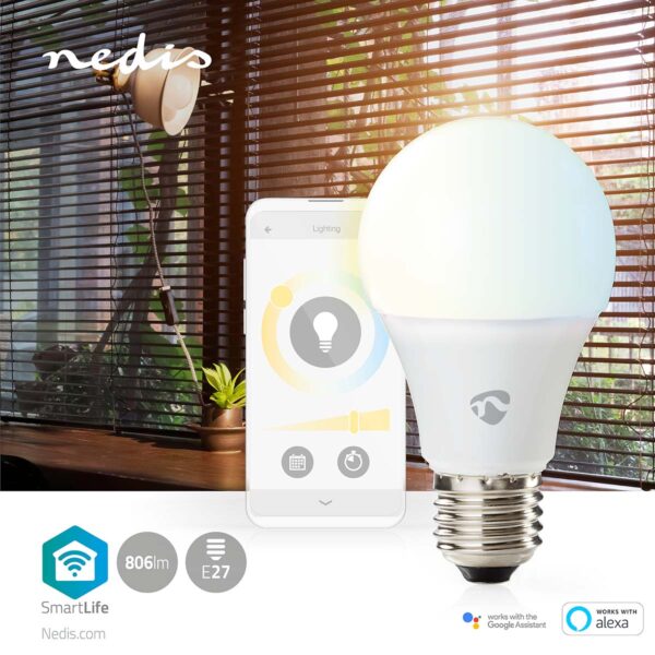 Nedis SmartLife LED Bulb | Wi-Fi | E27 | 806 lm | 9 W | Warm to Cool White | 2700 - 6500 K | Androidƒ?› / IOS | Bulb | 1 pcs - Image 4