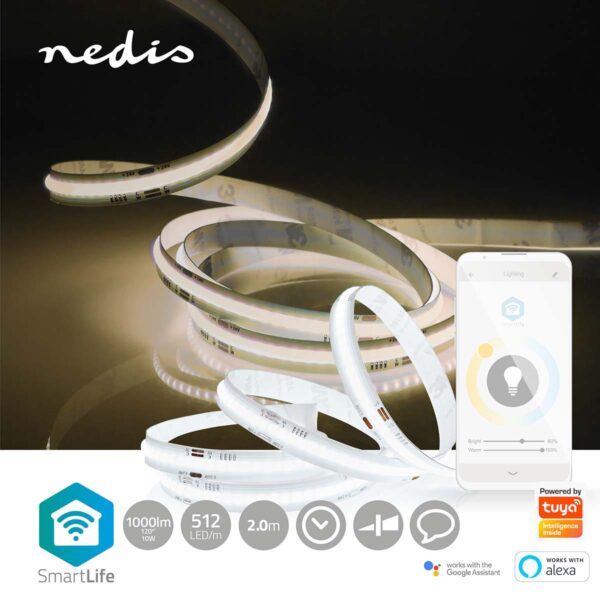 Nedis SmartLife LED Strip | Wi-Fi | Warm to Cool White | COB | 2.00 m | IP20 | 2700 - 6500 K | 1000 lm | Androidƒ?› / IOS - Image 7