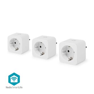 Nedis SmartLife Smart Plug | Wi-Fi | IP21 | Power meter | 3680 W | Type F (CEE 7/7) | 0 - 55 ?øC | Androidƒ?› / IOS | White | 3 pcs
