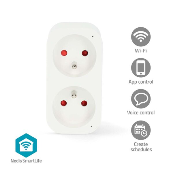 Nedis SmartLife Smart Plug | Wi-Fi | IP21 | Power meter | 3680 W | Type E (CEE 7/6) | 0 - 55 ?øC | Androidƒ?› / IOS | 2-Way | White | 1 pcs - Image 8