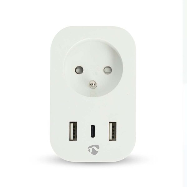 Nedis SmartLife Smart Plug | Wi-Fi | IP21 | Power meter | 3680 W | Type E (CEE 7/6) / 1x USB-Cƒ?› / 2x USB | 0 - 55 ?øC | Androidƒ?› / IOS | White | 1 pcs - Image 2