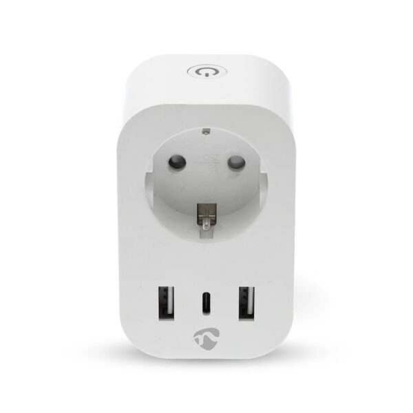 Nedis SmartLife Smart Plug | Wi-Fi | IP21 | Power meter | 3680 W | Type E (CEE 7/6) / 1x USB-Cƒ?› / 2x USB | 0 - 55 ?øC | Androidƒ?› / IOS | White | 1 pcs - Image 4