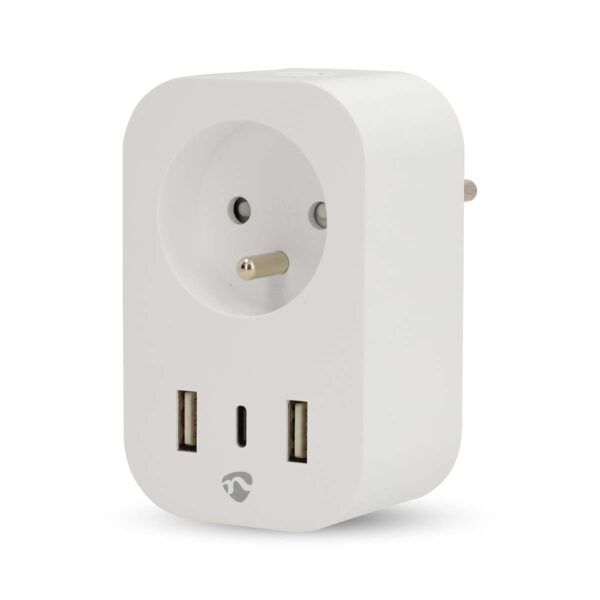 Nedis SmartLife Smart Plug | Wi-Fi | IP21 | Power meter | 3680 W | Type E (CEE 7/6) / 1x USB-Cƒ?› / 2x USB | 0 - 55 ?øC | Androidƒ?› / IOS | White | 1 pcs - Image 8