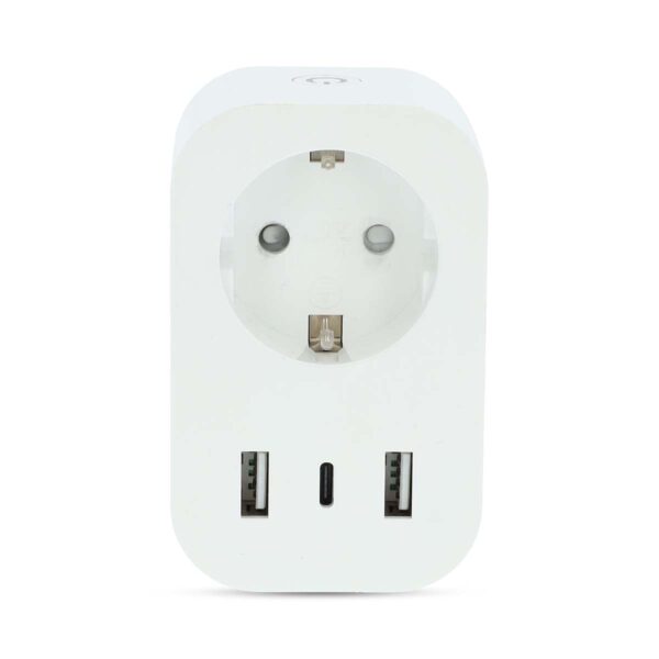 Nedis SmartLife Smart Plug | Wi-Fi | IP21 | Power meter | 3680 W | Type F (CEE 7/7) / 1x USB-Cƒ?› / 2x USB | 0 - 55 ?øC | Androidƒ?› / IOS | White | 1 pcs - Image 2