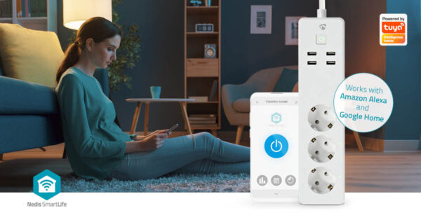 Nedis SmartLife Power Strip | Wi-Fi | 3x Plug with earth contact (CEE 7/3) / 4x USB | 16 A | 3680 W | 1.80 m | -10 - 40 ?øC | Androidƒ?› / IOS | White - Image 7