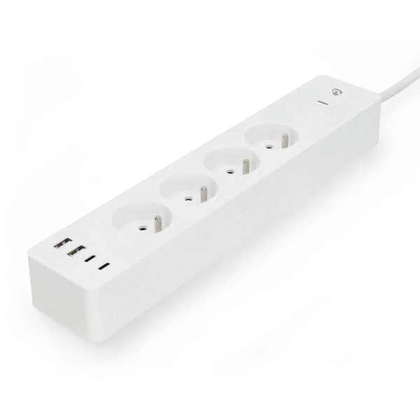 Nedis SmartLife Power Strip | Wi-Fi | 2x USB-A / 2x USB-Cƒ?› / 4x plug with earth contact (CEE 7/5) | 16 A | 3680 W | 2.00 m | 0 - 55 ?øC | Androidƒ?› / IOS | White - Image 5