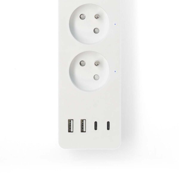 Nedis SmartLife Power Strip | Wi-Fi | 2x USB-A / 2x USB-Cƒ?› / 4x plug with earth contact (CEE 7/5) | 16 A | 3680 W | 2.00 m | 0 - 55 ?øC | Androidƒ?› / IOS | White - Image 6