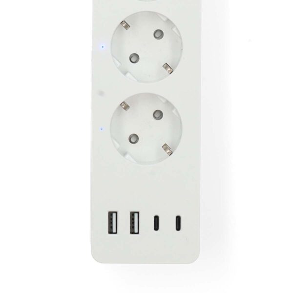 Nedis SmartLife Power Strip | Wi-Fi | 2x USB-A / 2x USB-Cƒ?› / 4x plug with earth contact (CEE 7/3) | 16 A | 3680 W | 2.00 m | 0 - 55 ?øC | Androidƒ?› / IOS | White - Image 5