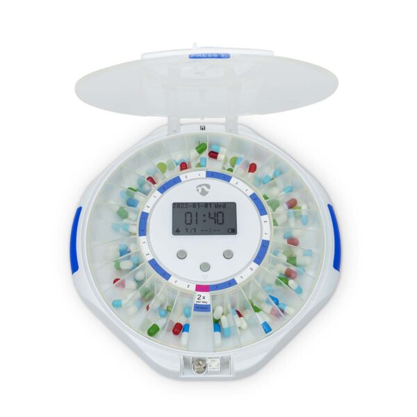 Nedis SmartLife Pill Dispenser | Wi-Fi | 28 Compartments | Number of alarmtimes: 9 Alarm Times Per Day | Beep / Light / Voice | LCD display | White - Image 3